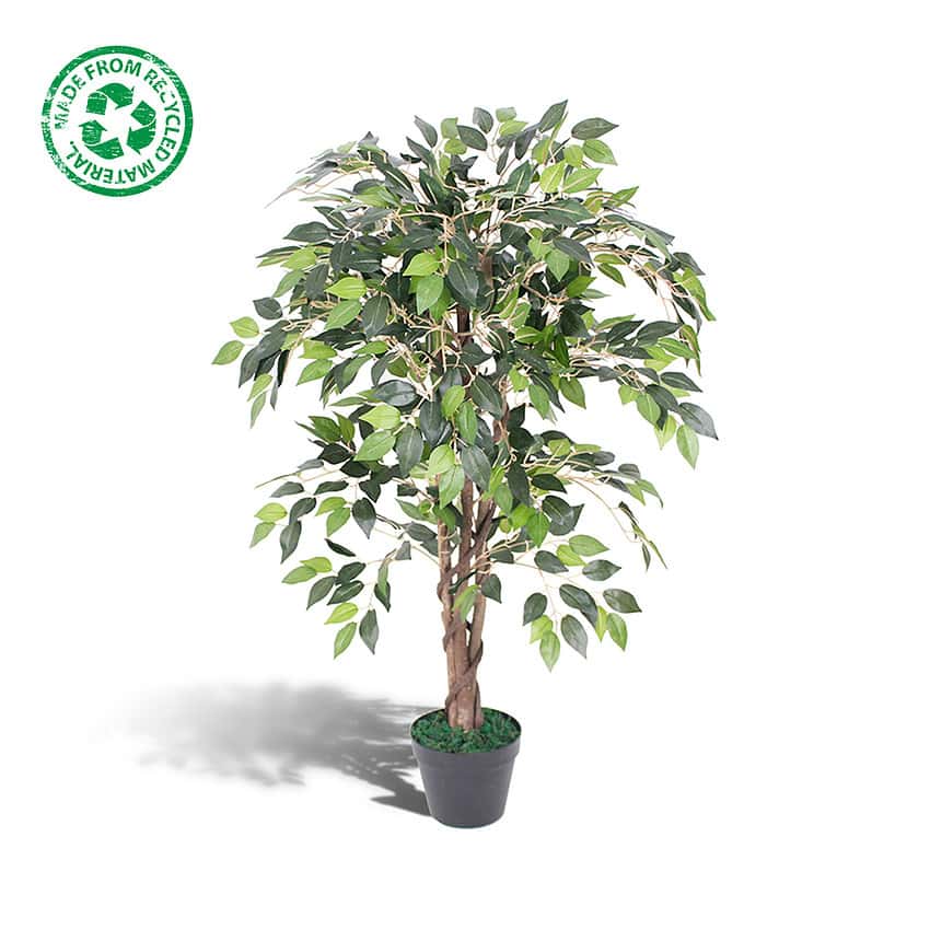 Kunstplant mini ficus - vijgenboom - 90 cm - Afbeelding 2