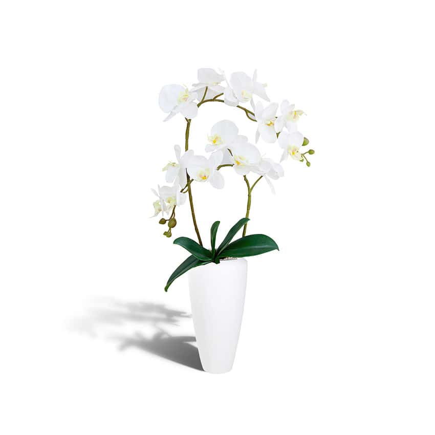 Kunst orchidee in pot - 60 cm - wit - Afbeelding 3