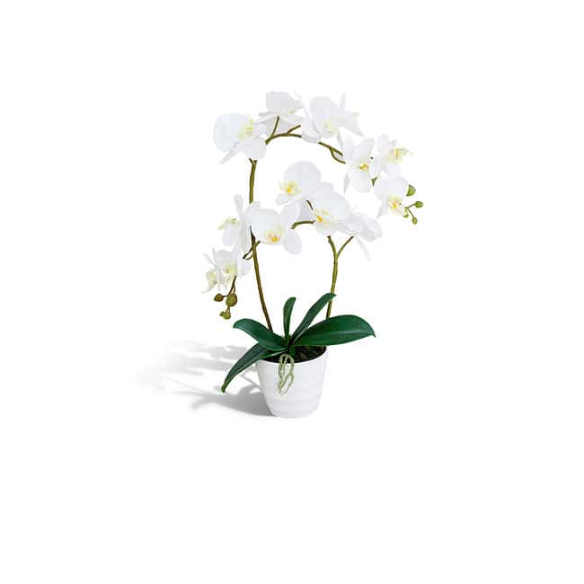 Kunst orchidee in pot - 60 cm - wit
