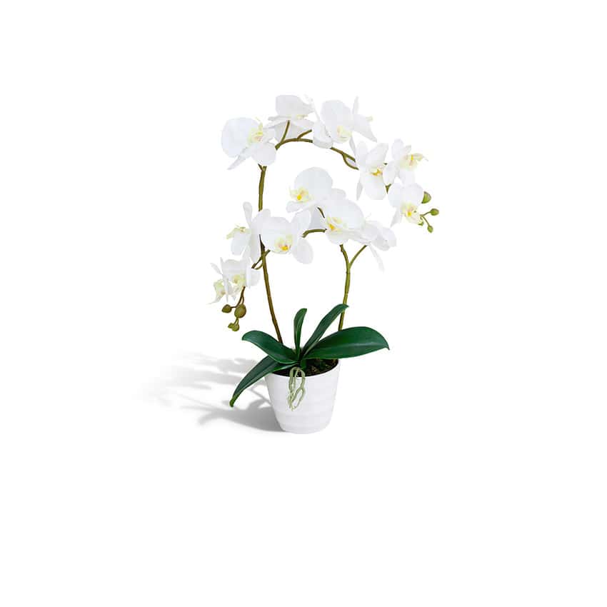 Kunst orchidee in pot - 60 cm - wit