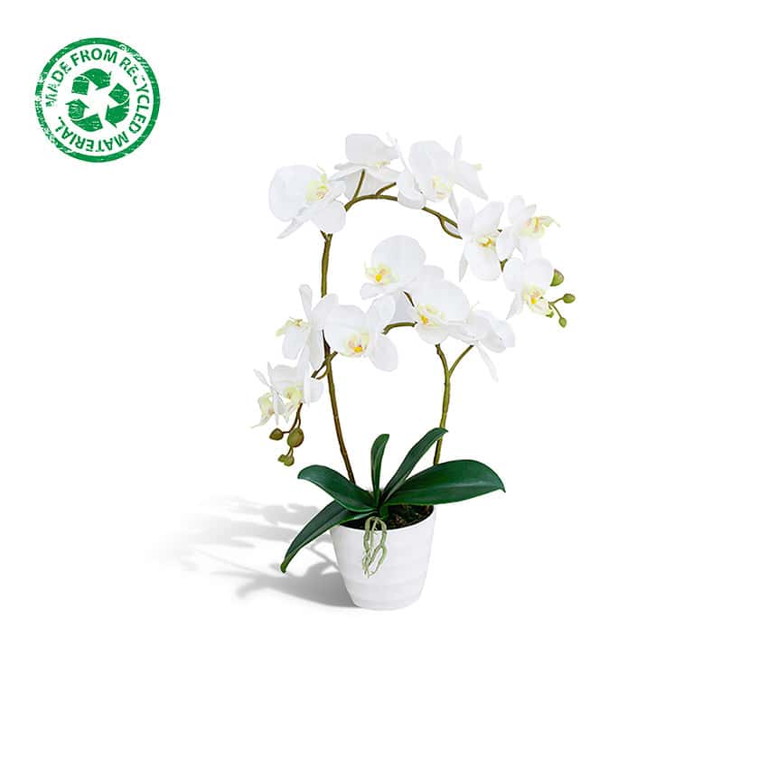Kunst orchidee in pot - 60 cm - wit - Afbeelding 2