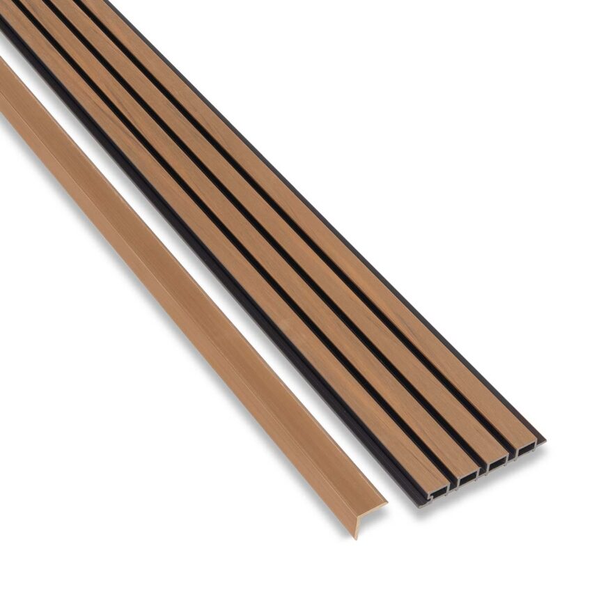 Akudeco® Buiten wandpanelen - Afdekprofiel - Klassiek eiken - 290 x 5cm - Afbeelding 2