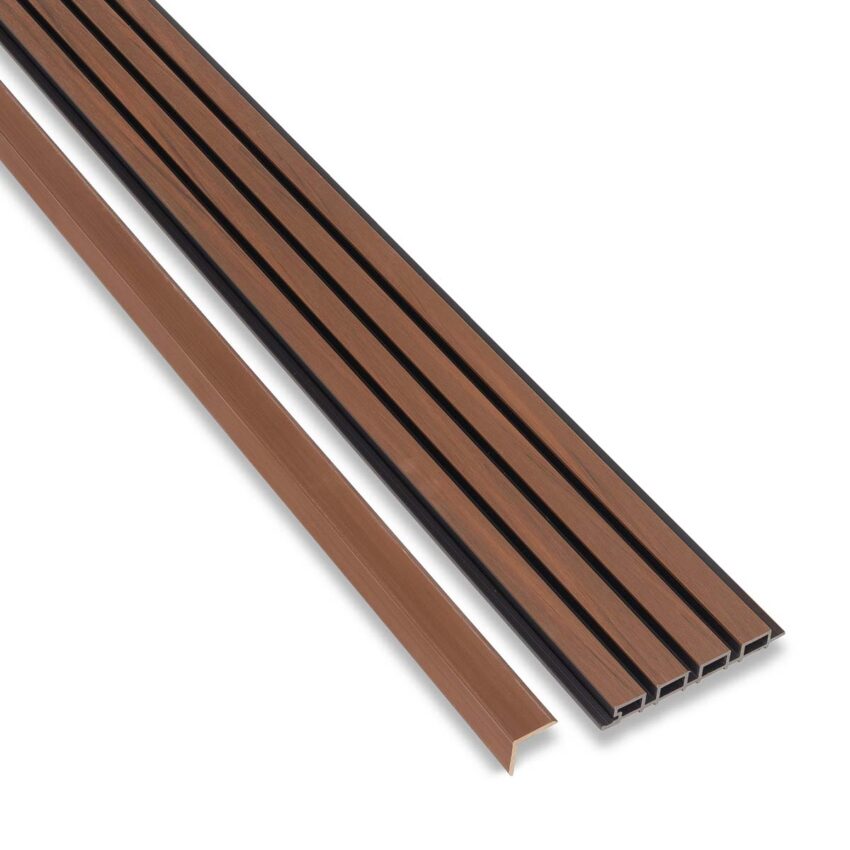 Akudeco® Buiten wandpanelen - Afdekprofiel - Teak - 290 x 5cm - Afbeelding 2