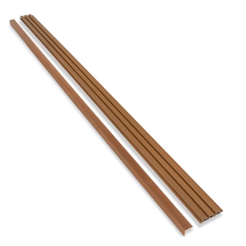 Akudeco® Buiten wandpanelen - Afdekprofiel - Teak Bruin - 290 x 5cm - Afbeelding 4