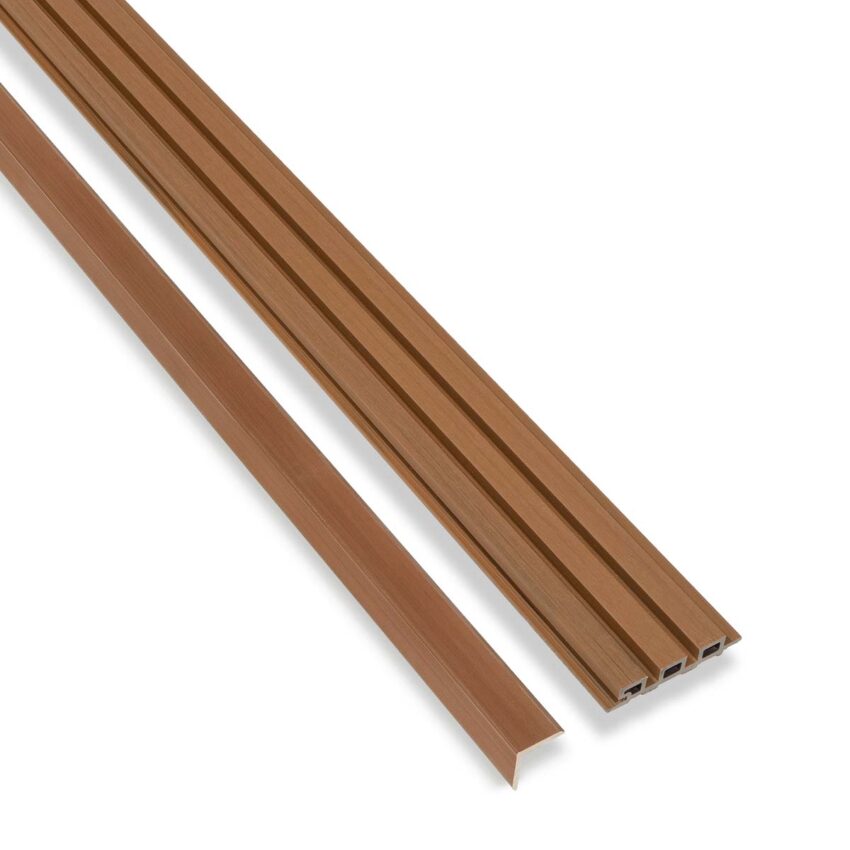 Akudeco® Buiten wandpanelen - Afdekprofiel - Teak Bruin - 290 x 5cm - Afbeelding 2