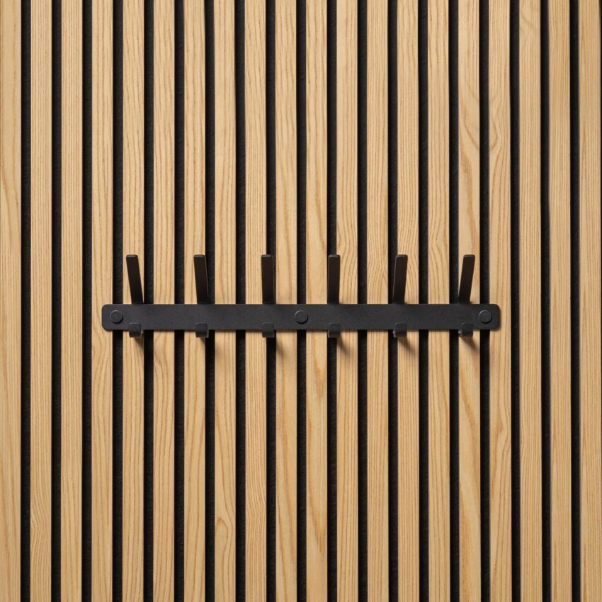 Akudeco - Metalen kapstok voor akoestische wandpanelen - 52cm met 12 haken - Zwart - Afbeelding 3