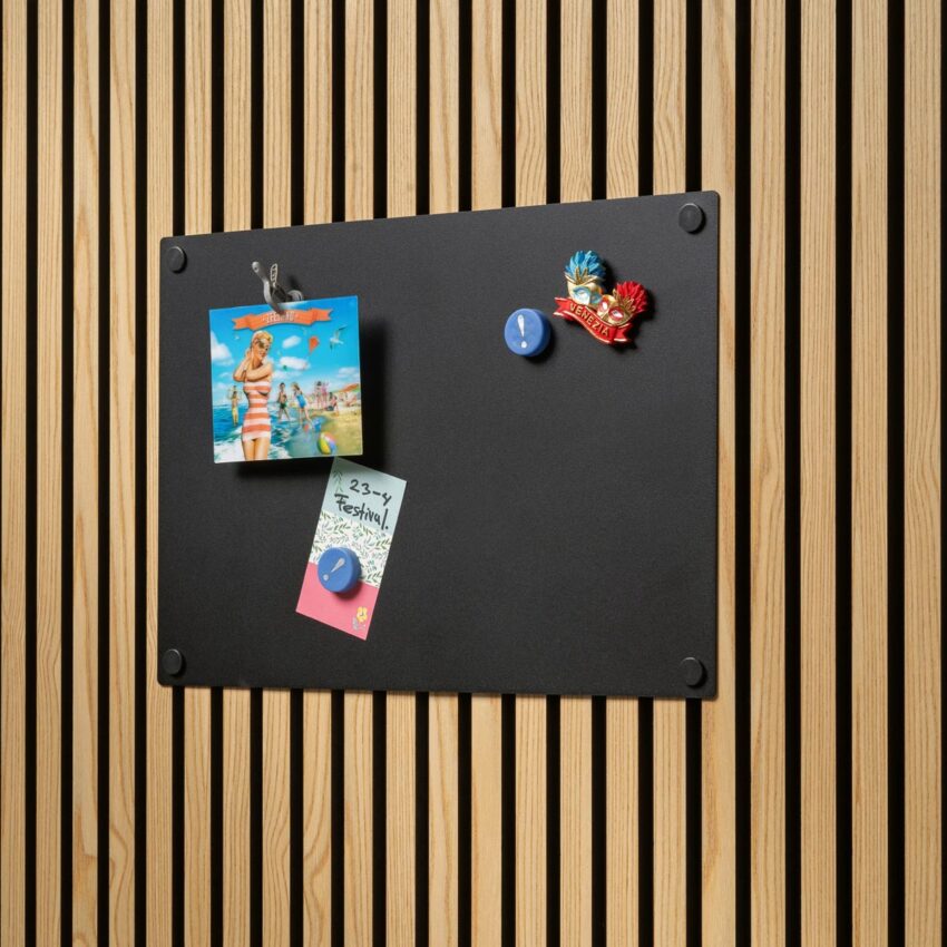 Akudeco - Magneetbord voor akoestische wandpanelen - 52 x 36cm - Zwart