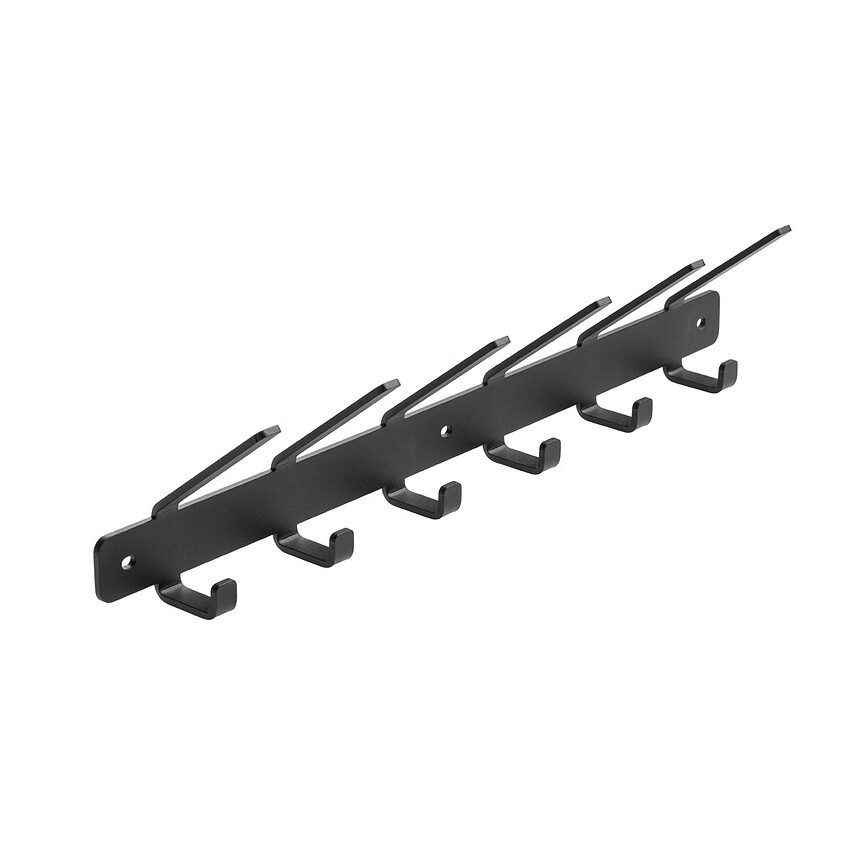 Akudeco - Metalen kapstok voor akoestische wandpanelen - 52cm met 12 haken - Zwart - Afbeelding 2