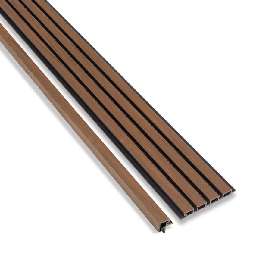 Akudeco® Buiten wandpanelen - Hoekprofiel - Donker eiken - 290 x 5cm - Afbeelding 2