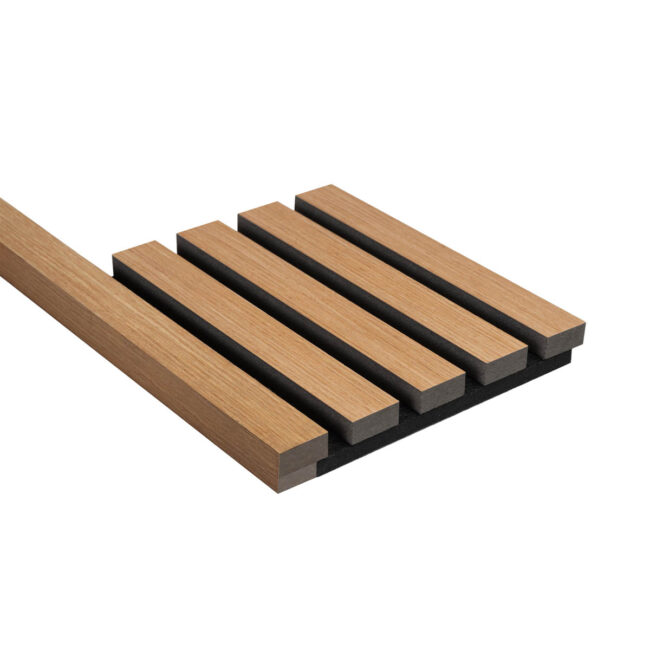 Alternative view of Akudeco® Eindlat akoestisch wandpaneel - Oud Eiken - 270 x 2.7cm