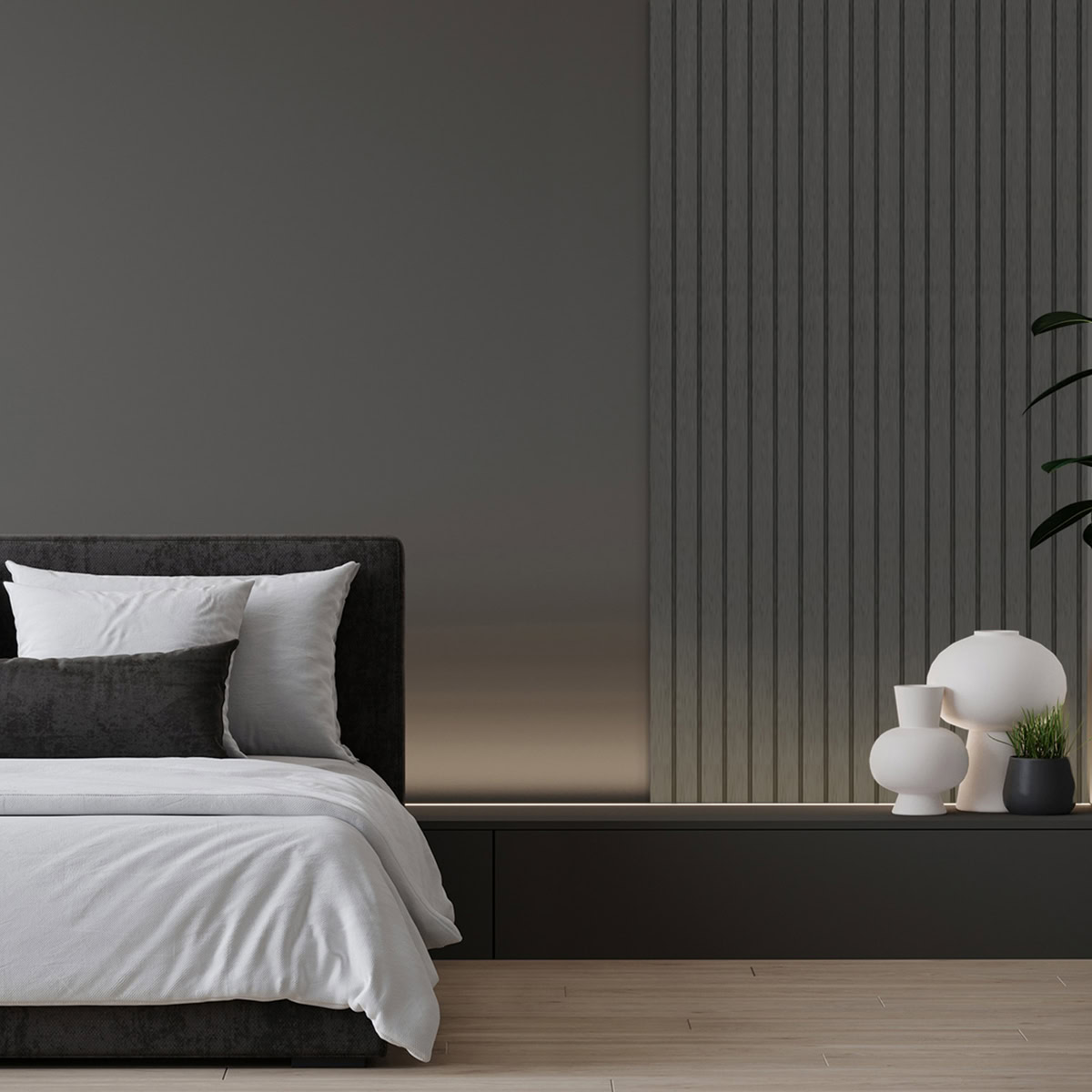 Lamelio 3D kunststof wandpaneel - Badkamer wandpanelen - Roca - Stormy Grey - Afbeelding 3