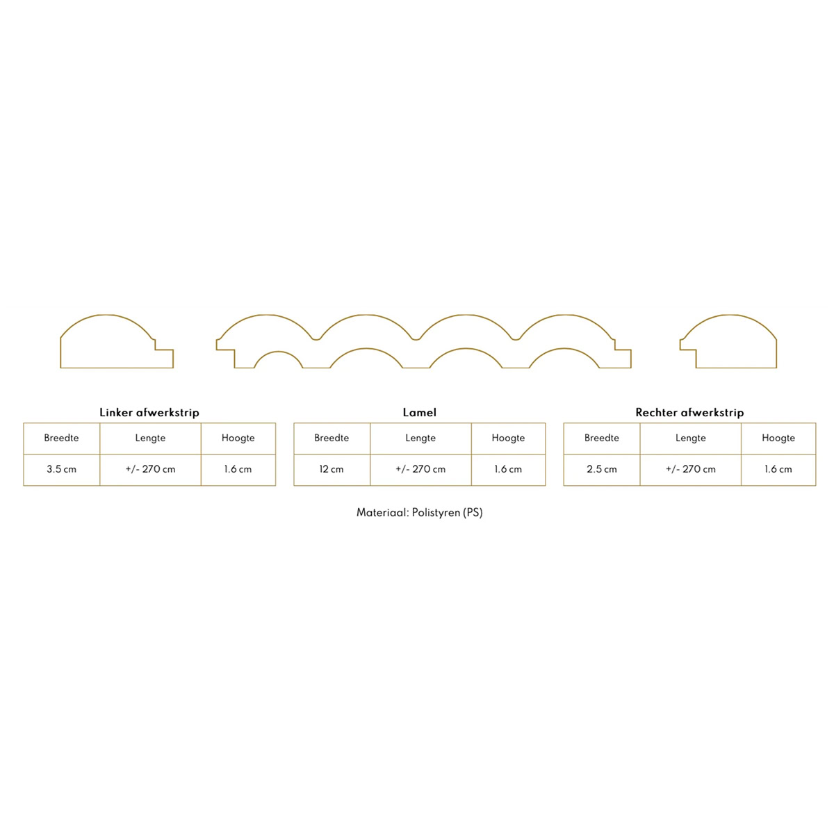 Lamelio 3D kunststof wandpaneel - Infinity - Afwerkstrip links - Afbeelding 6