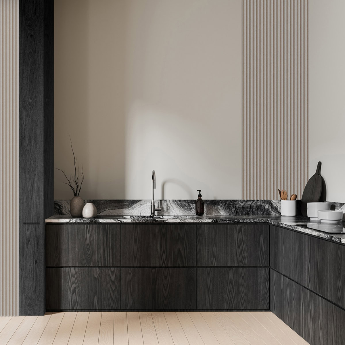 Lamelio 3D kunststof wandpaneel - Badkamer wandpanelen - Gresso - Stone Grey - Afbeelding 3