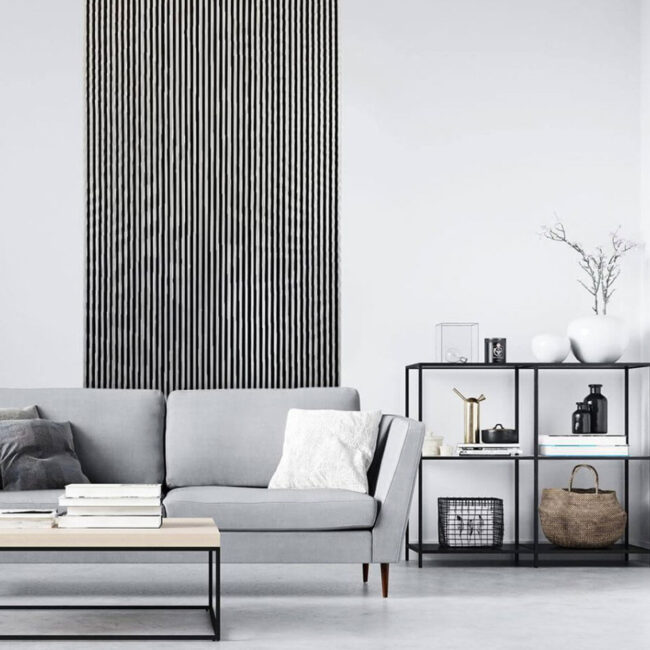 Alternative view of Lamelio 3D kunststof wandpaneel - Asti - Afwerkstrip links