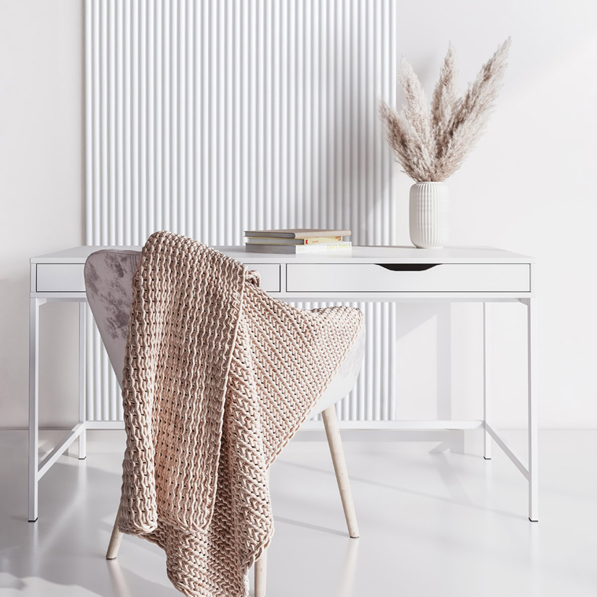 Lamelio 3D kunststof wandpaneel - Badkamer wandpanelen - Infinity - Luna - Wit - Afbeelding 4