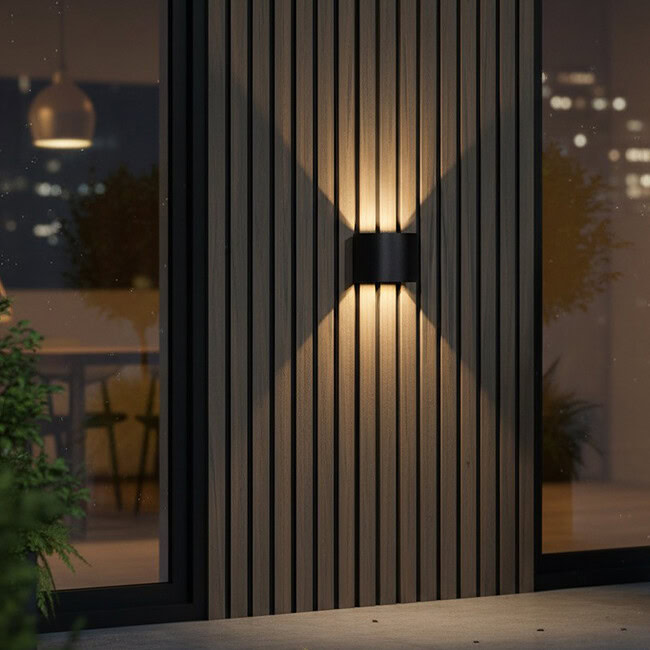 buiten wandlamp zwart halfrond