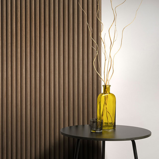 Akudeco® Tambour flexibele wandpanelen - Walnoot - 270 x 30 cm