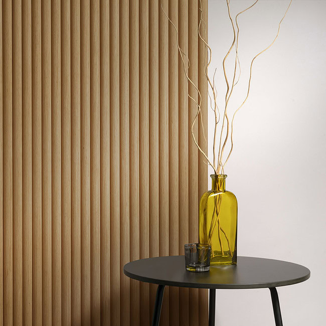 Akudeco® Tambour flexibele wandpanelen - Donker eiken - 270 x 30 cm