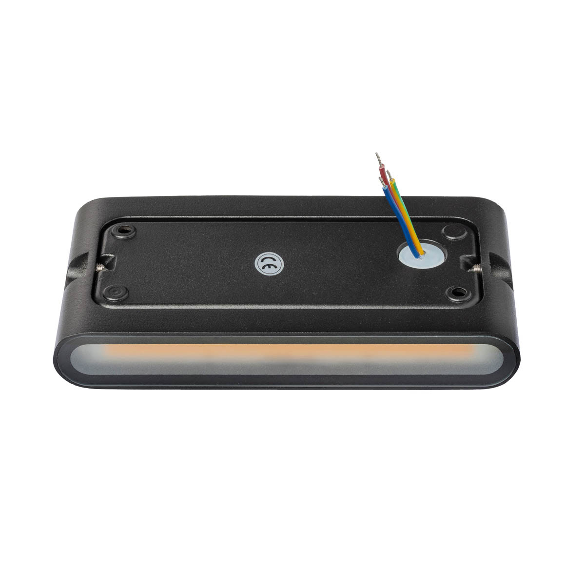 zwarte buitenlamp met warm licht