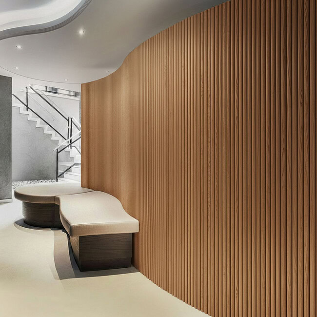 Alternative view of Akudeco® Tambour flexibele wandpanelen - Donker eiken - 270 x 30 cm