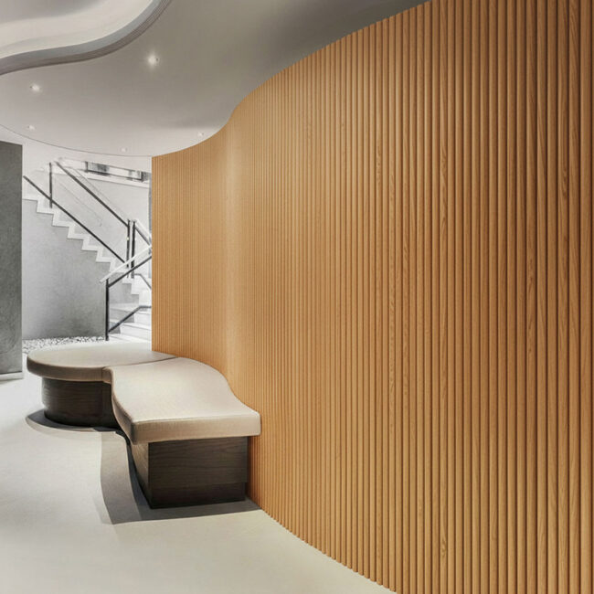 Alternative view of Akudeco® Tambour flexibele wandpanelen - Donker eiken - 270 x 30 cm