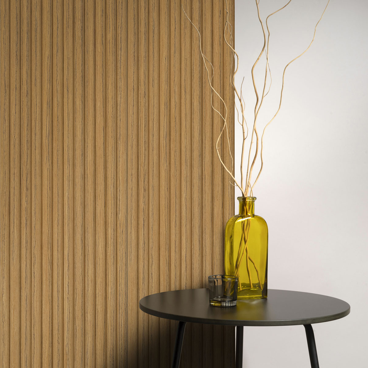 Akudeco® Tambour flexibele wandpanelen - Donker eiken - 270 x 30 cm