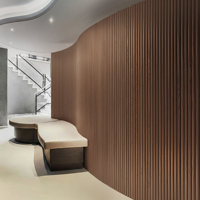 Alternative view of Akudeco® Tambour flexibele wandpanelen - Walnoot - 270 x 30 cm