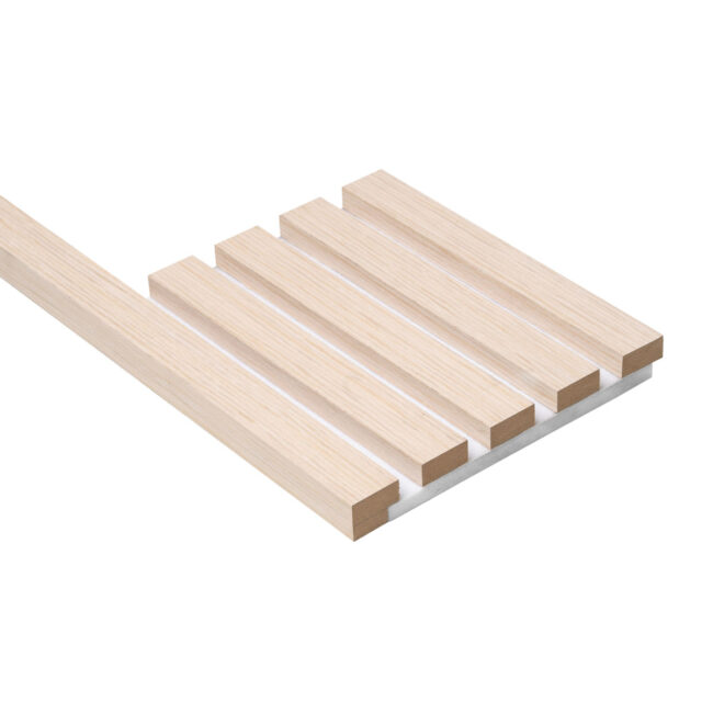 Alternative view of Akudeco® Eindlat akoestisch wandpaneel - White Wash - 3-zijdig - 270 x 2.7cm