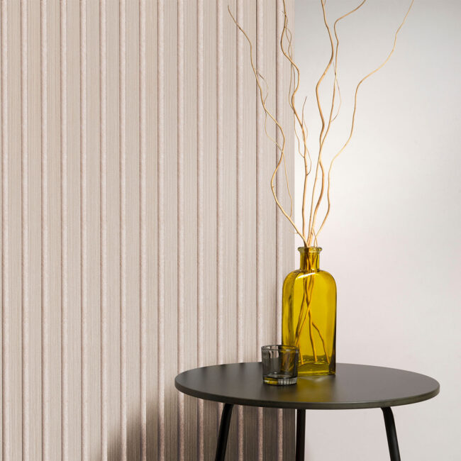 Akudeco® Akoestische wandpanelen - Champagne - 3-zijdig - Crème vilt - 270 x 60cm