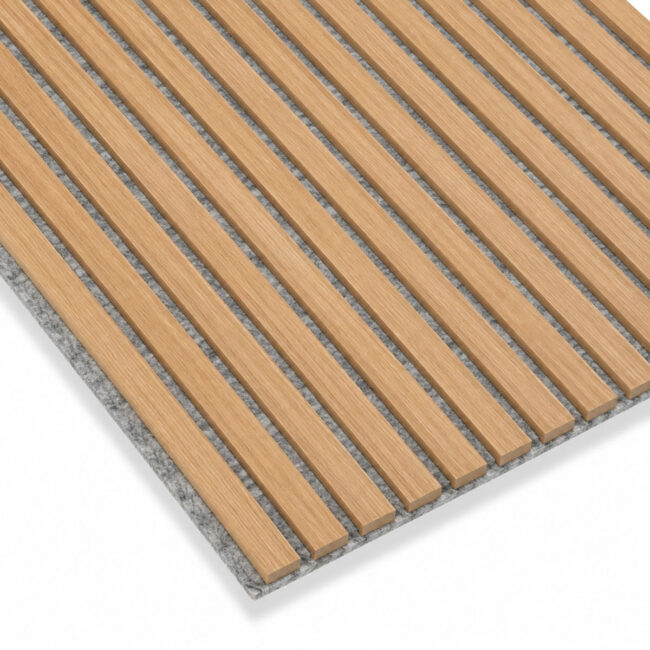 Alternative view of Akudeco® Akoestische wandpanelen - Klassiek Eiken - 3-zijdig - Grijs vilt - 270 x 60cm