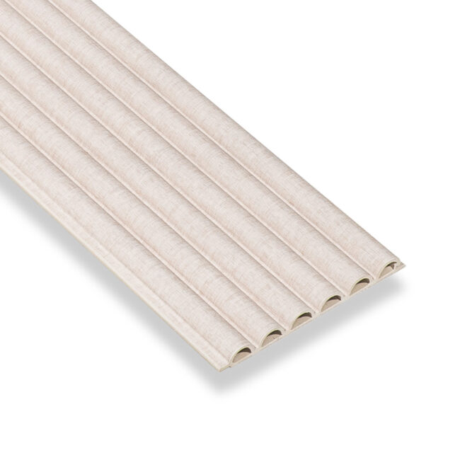 Alternative view of Kunststof WPC wandpaneel - Canvas Beige Rounded - 270 x 15 cm