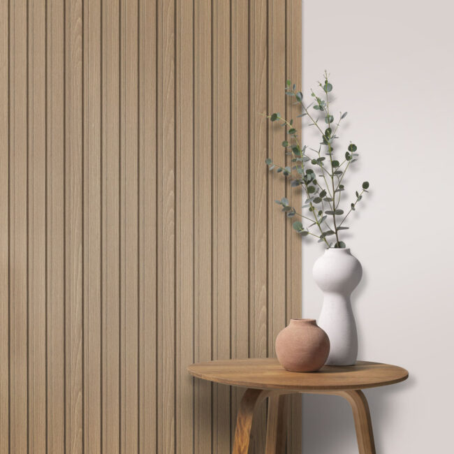 Kunststof WPC wandpaneel - Old Oak Fluted - 270 x 15 cm