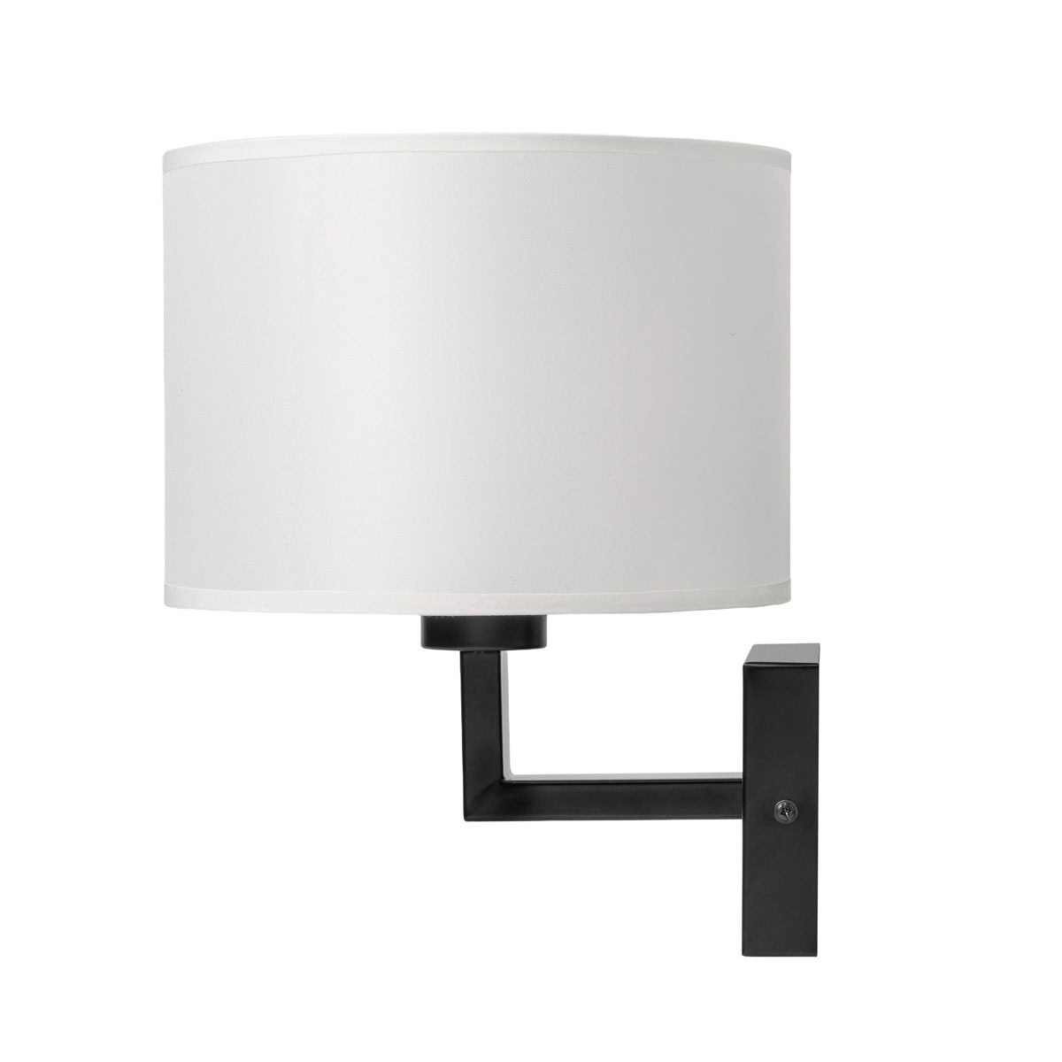 Akudeco® Wandlamp met ronde stoffen Kap – E27 Fitting – Zwart – Modern design voor slaapkamer en woonkamer - Afbeelding 3