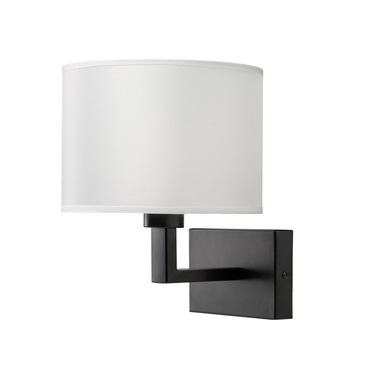 Akudeco® Wandlamp met ronde stoffen Kap – E27 Fitting – Zwart – Modern design voor slaapkamer en woonkamer - Afbeelding 6