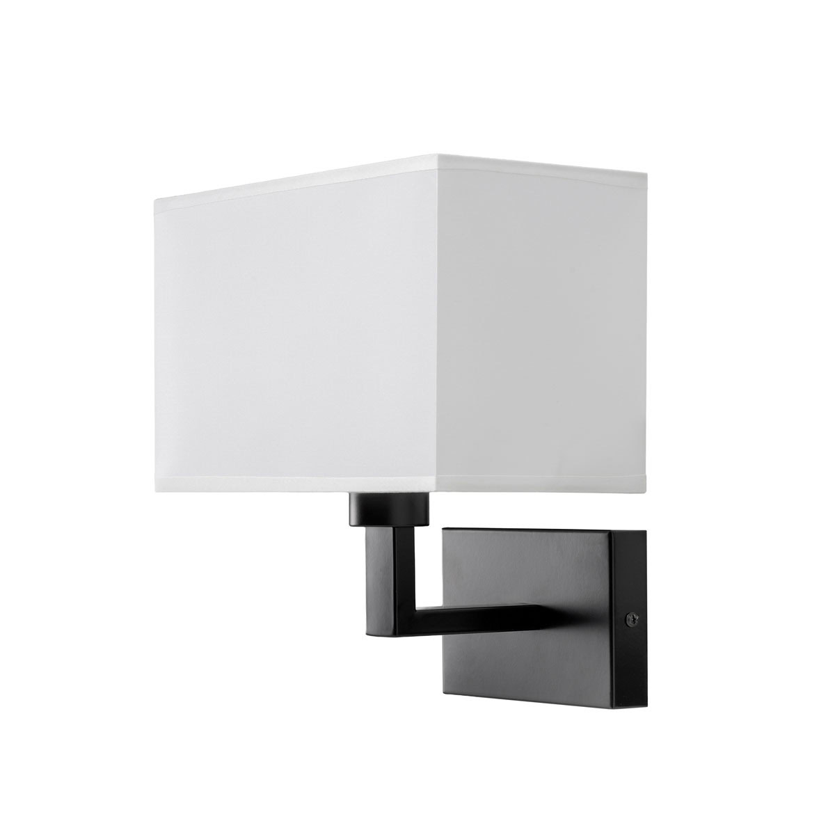 Akudeco® Wandlamp met rechthoekige stoffen Kap – E27 Fitting – Zwart – Modern design voor slaapkamer en woonkamer - Afbeelding 3