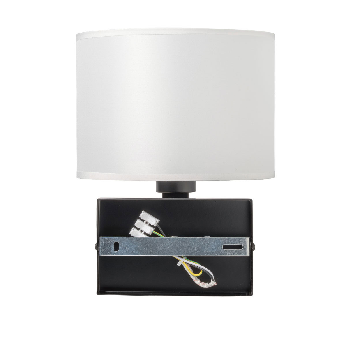 Akudeco® Wandlamp met ronde stoffen Kap – E27 Fitting – Zwart – Modern design voor slaapkamer en woonkamer - Afbeelding 2