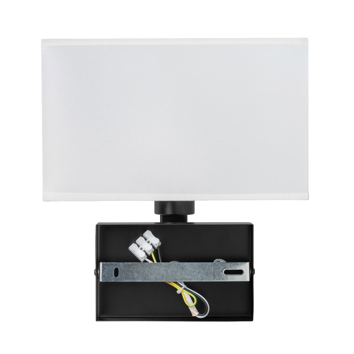 Akudeco® Wandlamp met rechthoekige stoffen Kap – E27 Fitting – Zwart – Modern design voor slaapkamer en woonkamer - Afbeelding 2