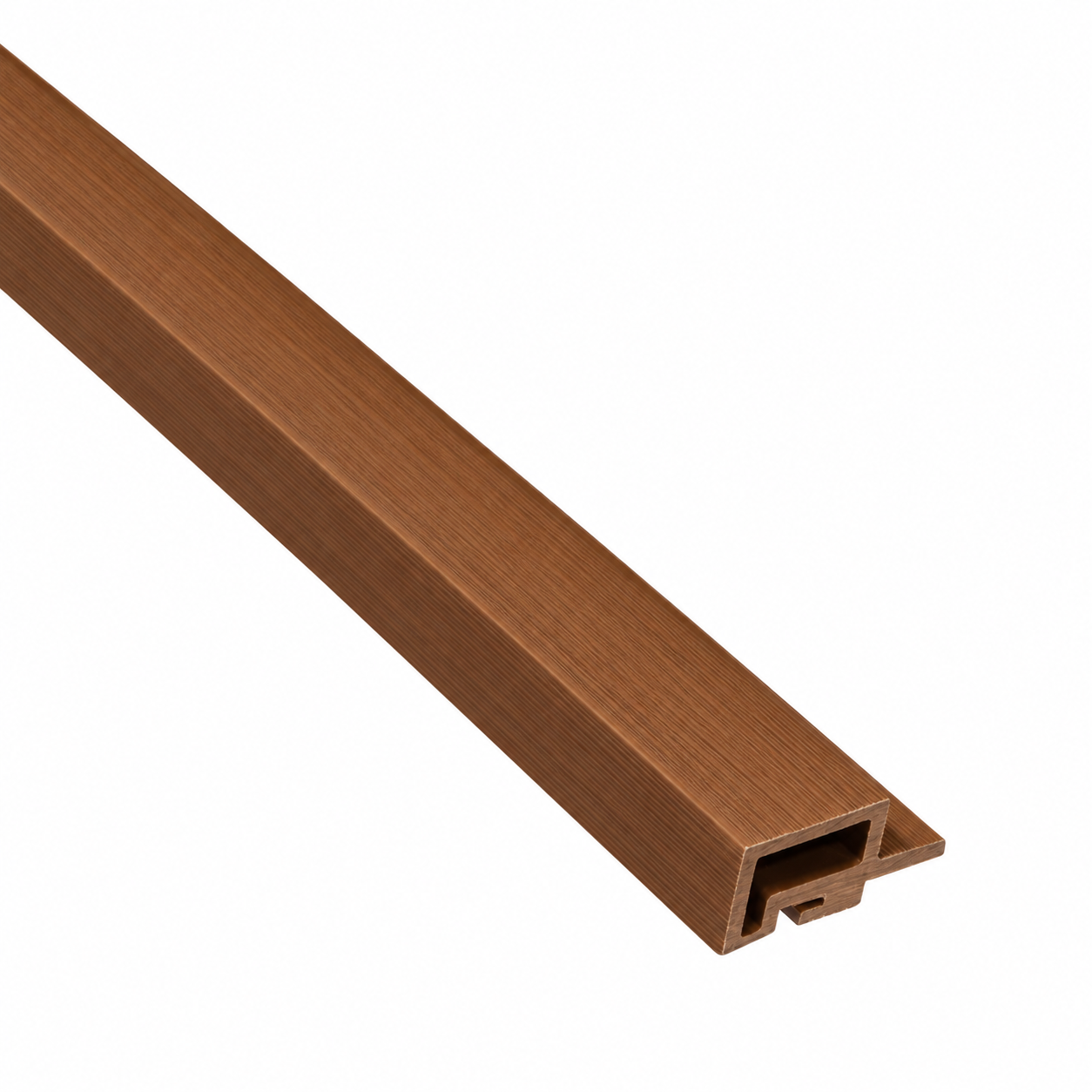 Akudeco® Buiten wandpanelen - 2-in-1 hoek- en eindprofiel - Teak Bruin - 290 cm