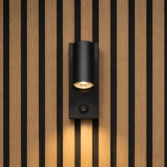 Akudeco® Wandlamp met rechthoekige stoffen Kap – E27 Fitting – Zwart – Modern design voor slaapkamer en woonkamer