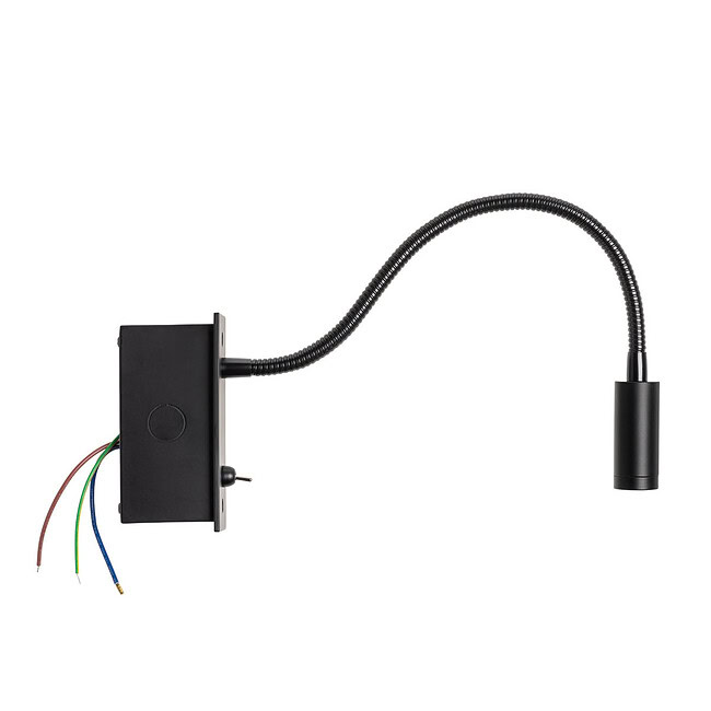 Alternative view of Akudeco® Wandlamp met rechthoekige stoffen Kap – E27 Fitting – Zwart – Modern design voor slaapkamer en woonkamer