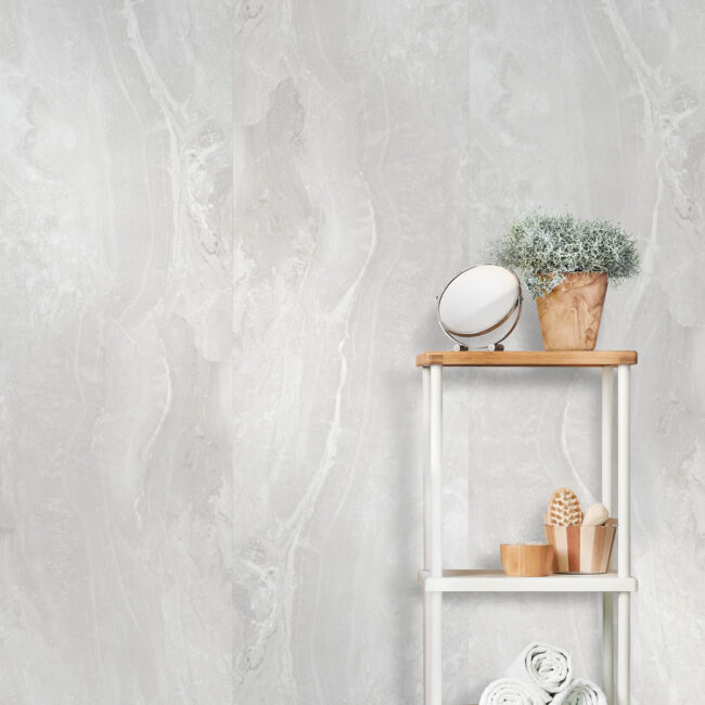 Akudeco Klik SPC wandpaneel - Ivory Marble - 270 x 60 cm